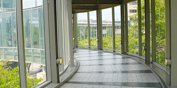 Smart glass walkway