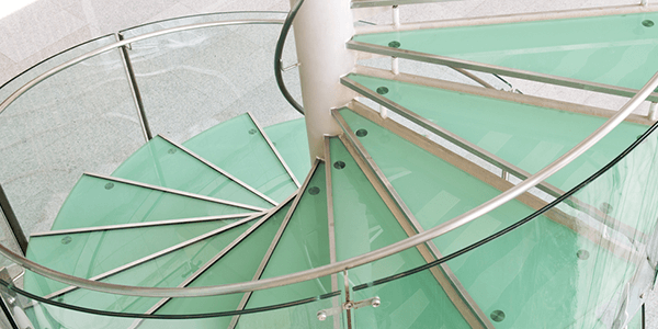 glass spiral staircase